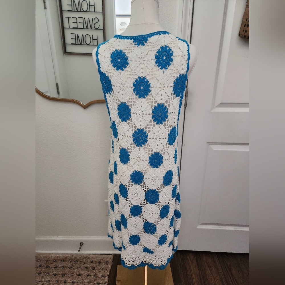 Roller Rabbit Blue and White Crochet Dress - Picture 2 of 5